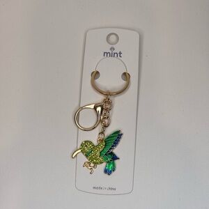Mint Green and Blue Hummingbird Keychain Bag Charm